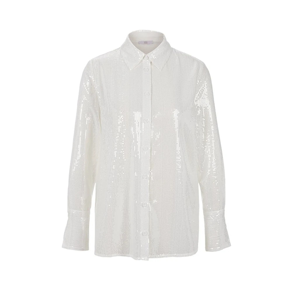 RIANI Luxe Damesblouse met Fonkelende Pailletten White Dames