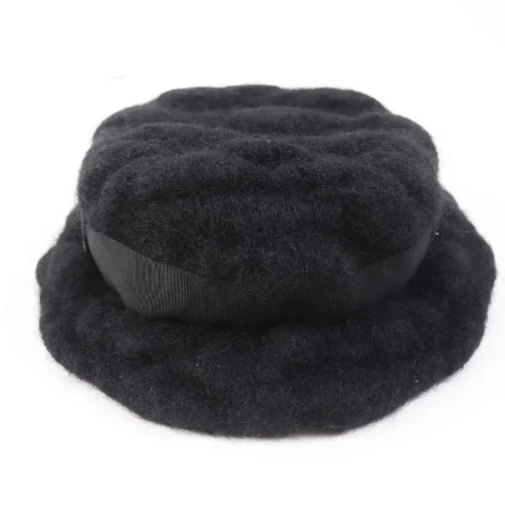 Chanel Vintage Pre-owned Fabric hats Black Dames