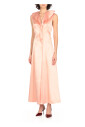 pink-satin-v-neck-dress