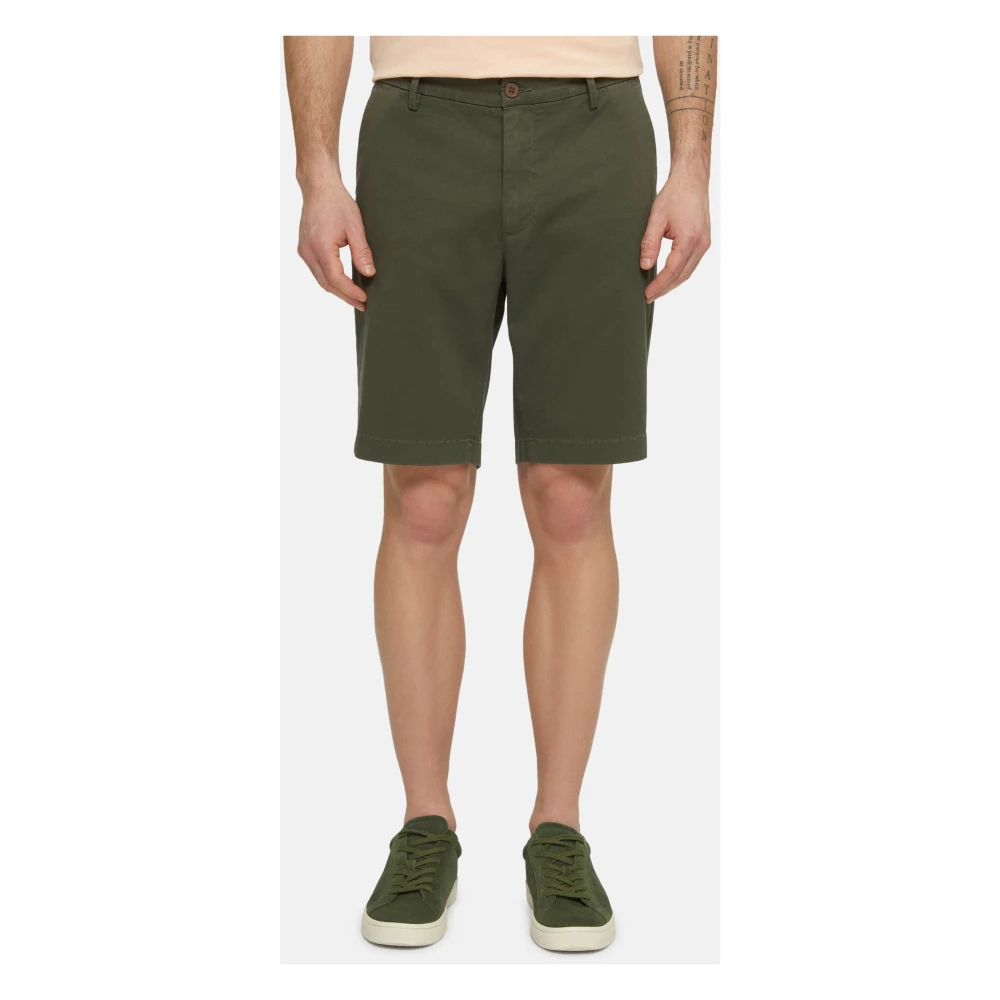 Boggi Milano Stretch Gabardine Short Green Heren