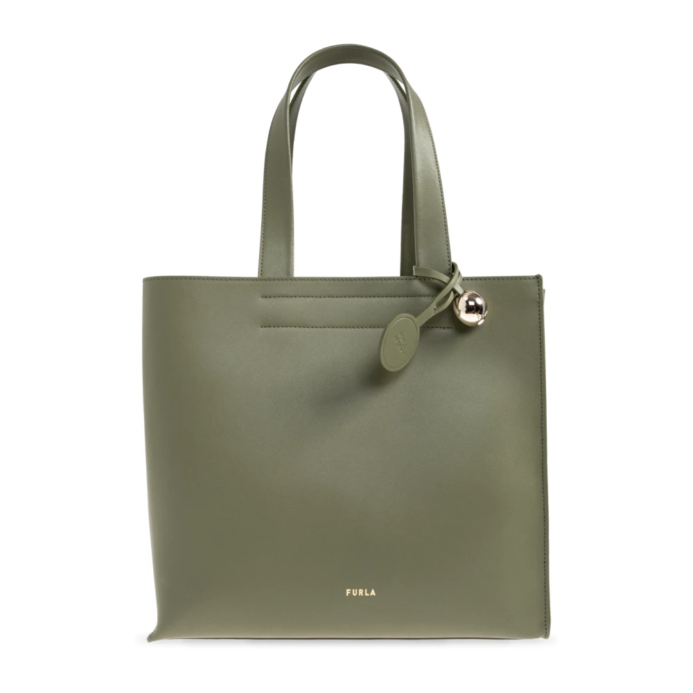 Furla Vrouw Groente Tassen Dames, Groen, One Size, Leer, Divide Medium Shopper Tas