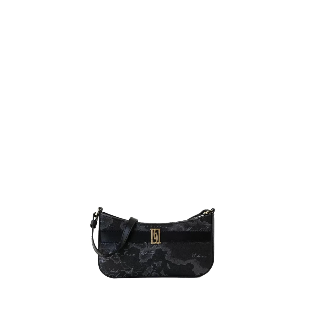 Alviero Martini 1a Classe Zwarte Geo-Map Schoudertas Black Dames