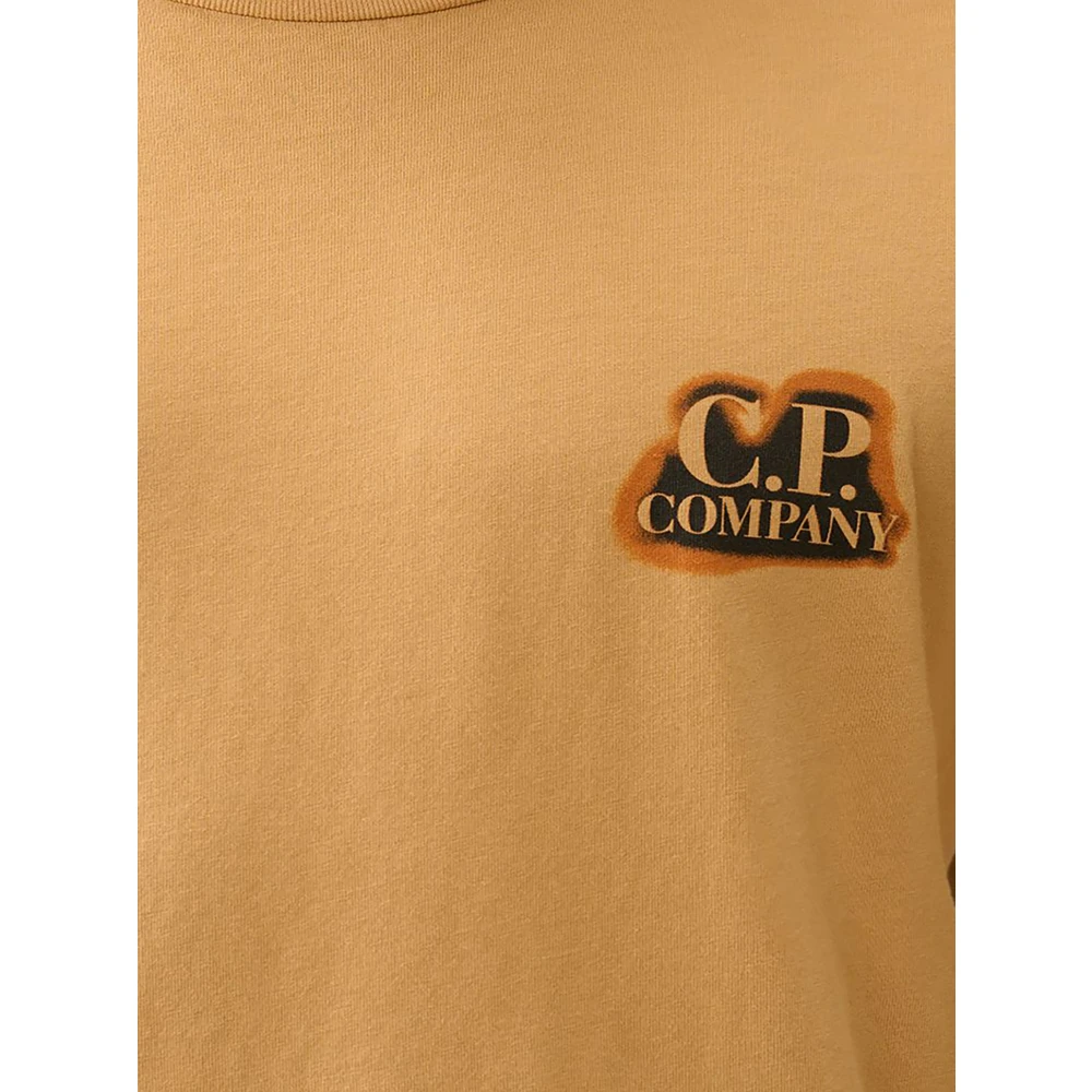 C.P. Company Oranje Katoenen T-shirt met Geribbelde Ronde Hals Orange Heren