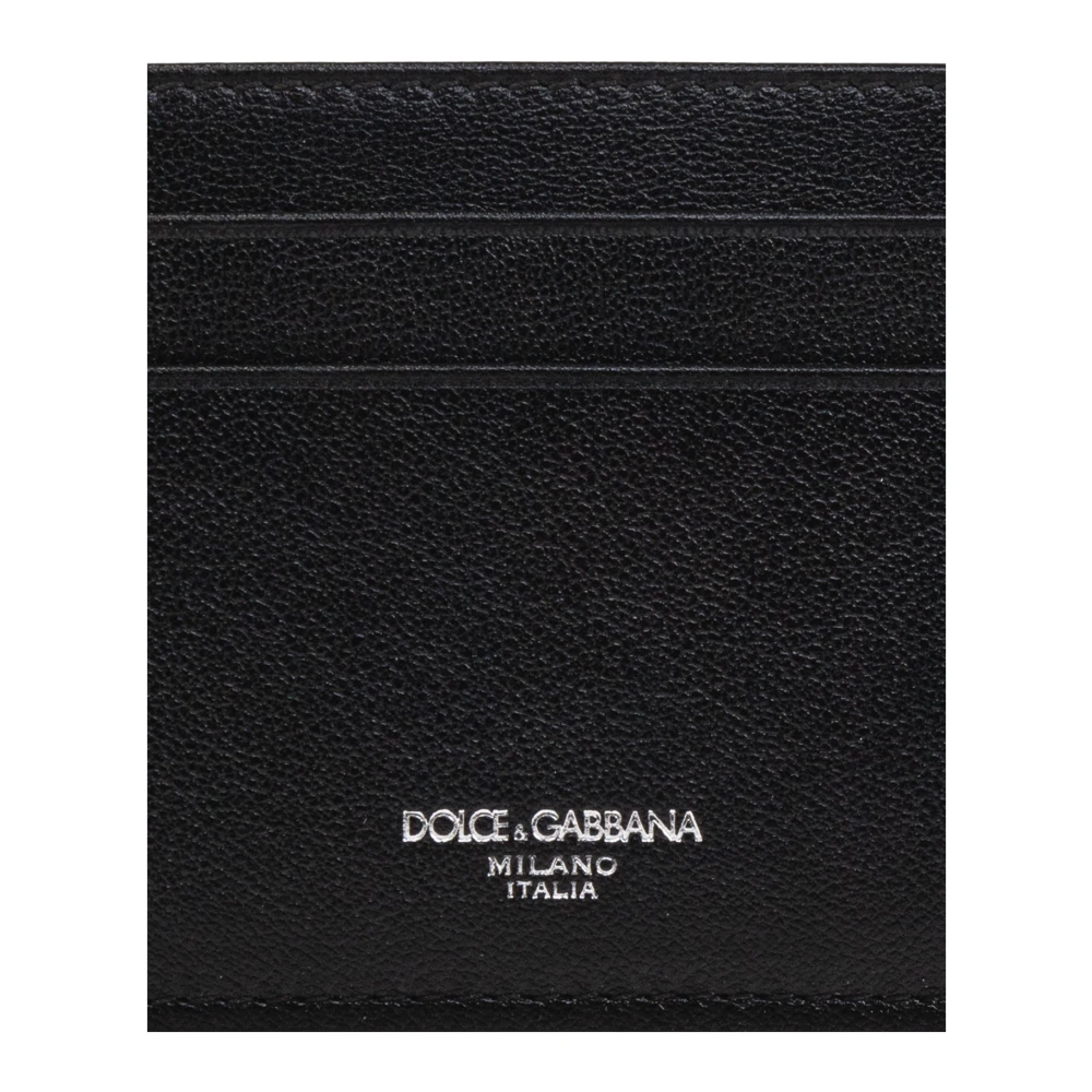 Dolce & Gabbana Leren kaarthouder Black Heren