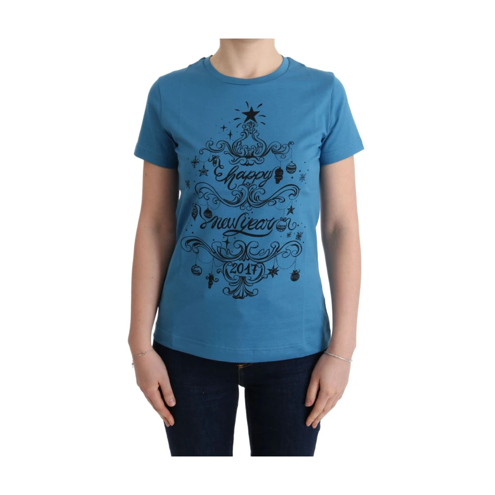 Dolce & Gabbana Blue Cotton 2017 Motive T-Shirt - IT44|L - Image 2