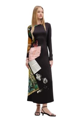 Collage Asymmetrical Dress