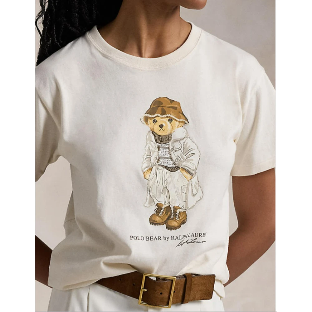 Polo Ralph Lauren Katoenen Polo Bear T-shirt Beige Dames