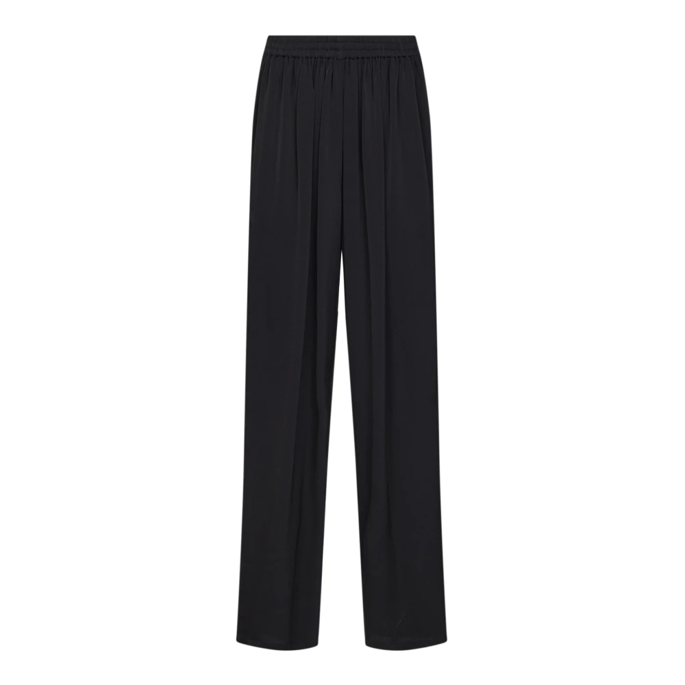 Alaïa Black Straight Cady Trousers - Female - Wide Trousers - Xs - Trousers