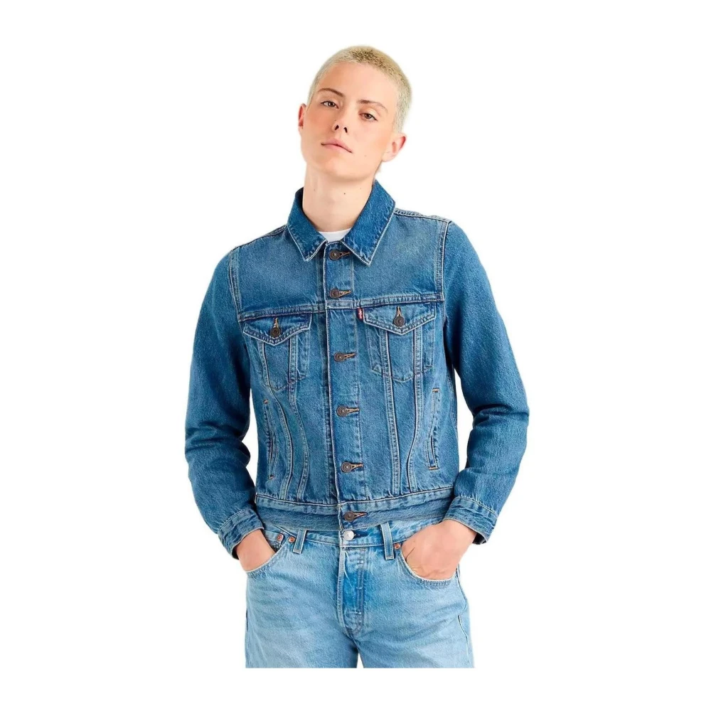 Levis Girls Softbutter Dark Ex Boyfriend Trucker Cotton Long Sleeve Point Collar Denim Jacket - 8 (Xs) - Image 5
