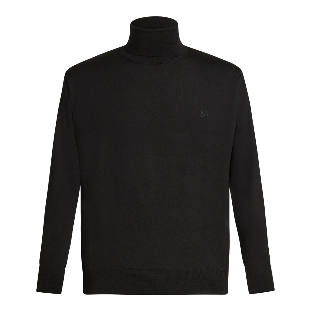 Etro Svart ull turtleneck tröja Aw24 Black, Herr