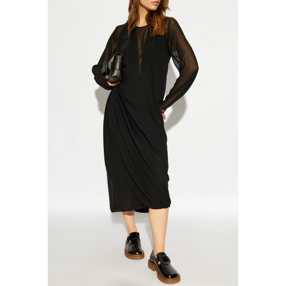 MM6 Maison Margiela Gerimpelde Jurk Black Dames