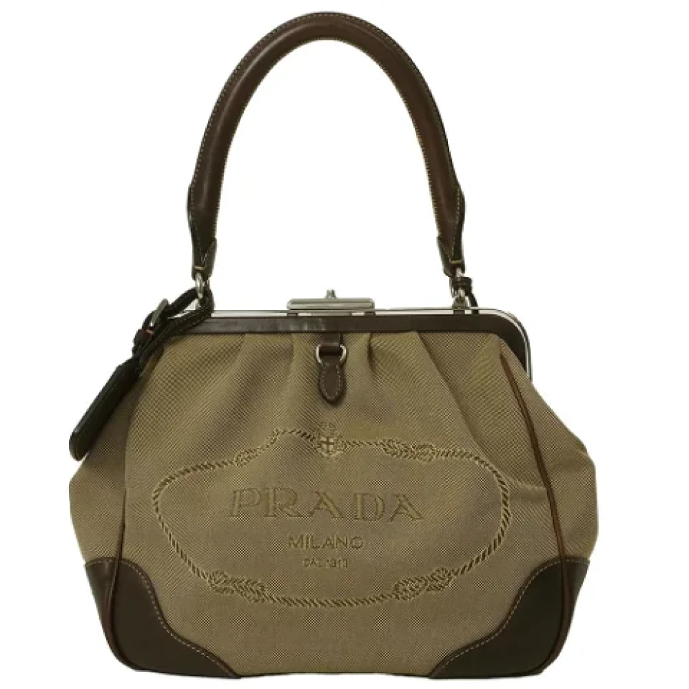 Prada Vintage Pre-owned Canvas prada-bags Brown Dames