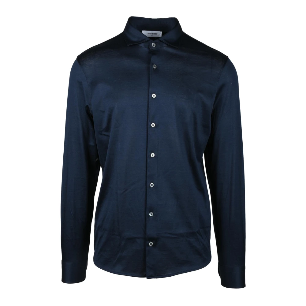Gran Sasso Katoenen Overhemd Blue Heren
