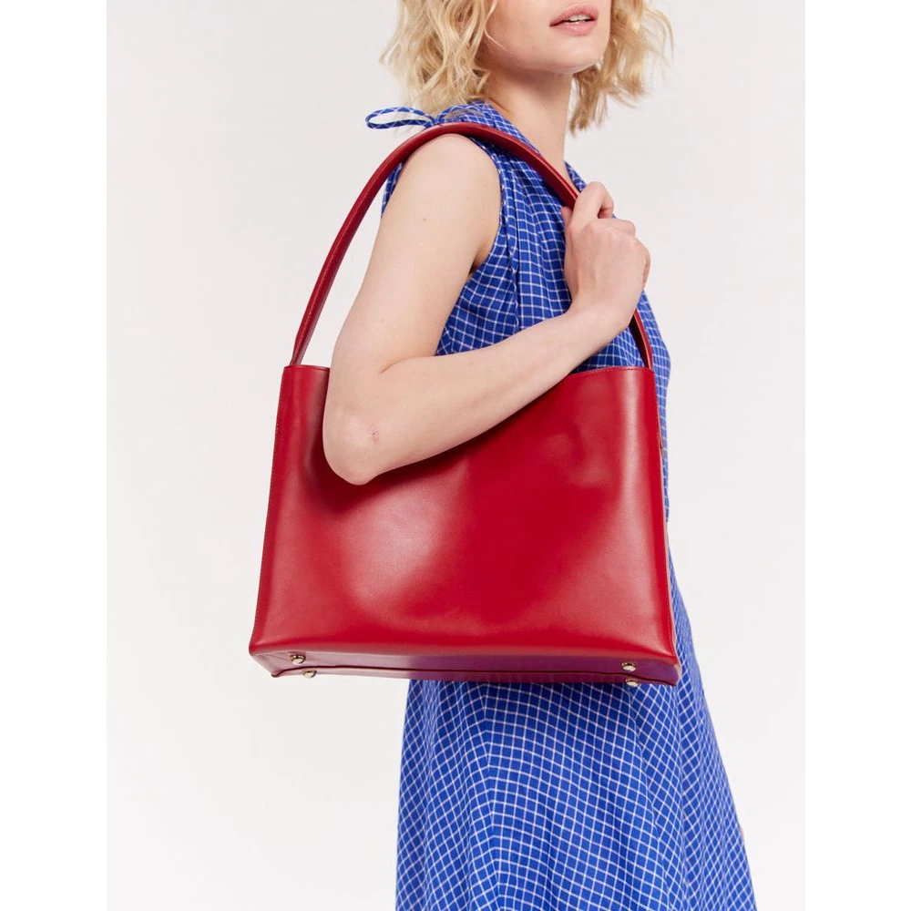 Ines De La Fressange Paris Léonore L rode leren tas Red Dames