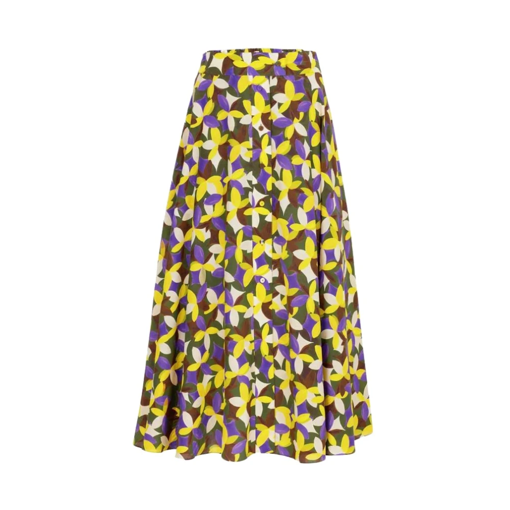 Carolina Herrera Zijden Rok met Jasmine Print Multicolor Dames