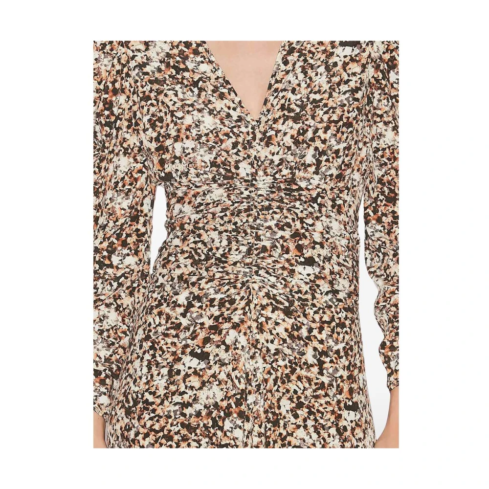 Isabel marant Luipaardprint V-hals Jurk Brown Dames