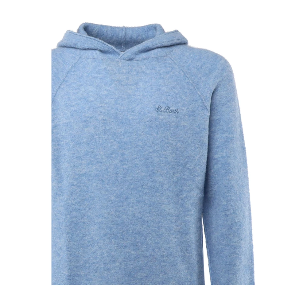 MC2 Saint Barth Blauwe hoodie met logo lange mouwen Blue Heren