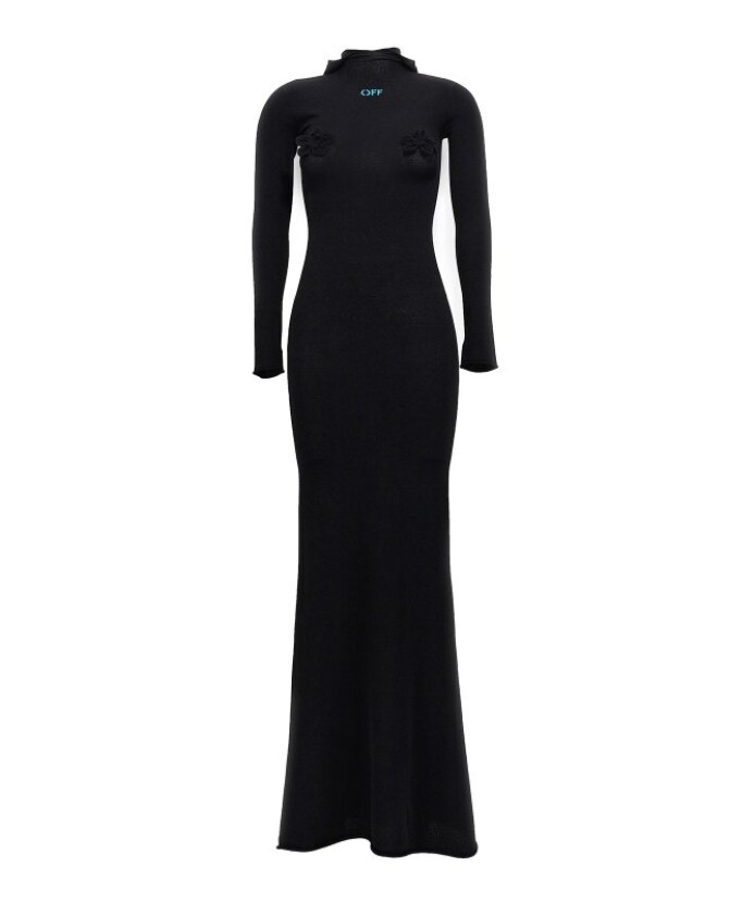 black-icon-logo-hooded-dress
