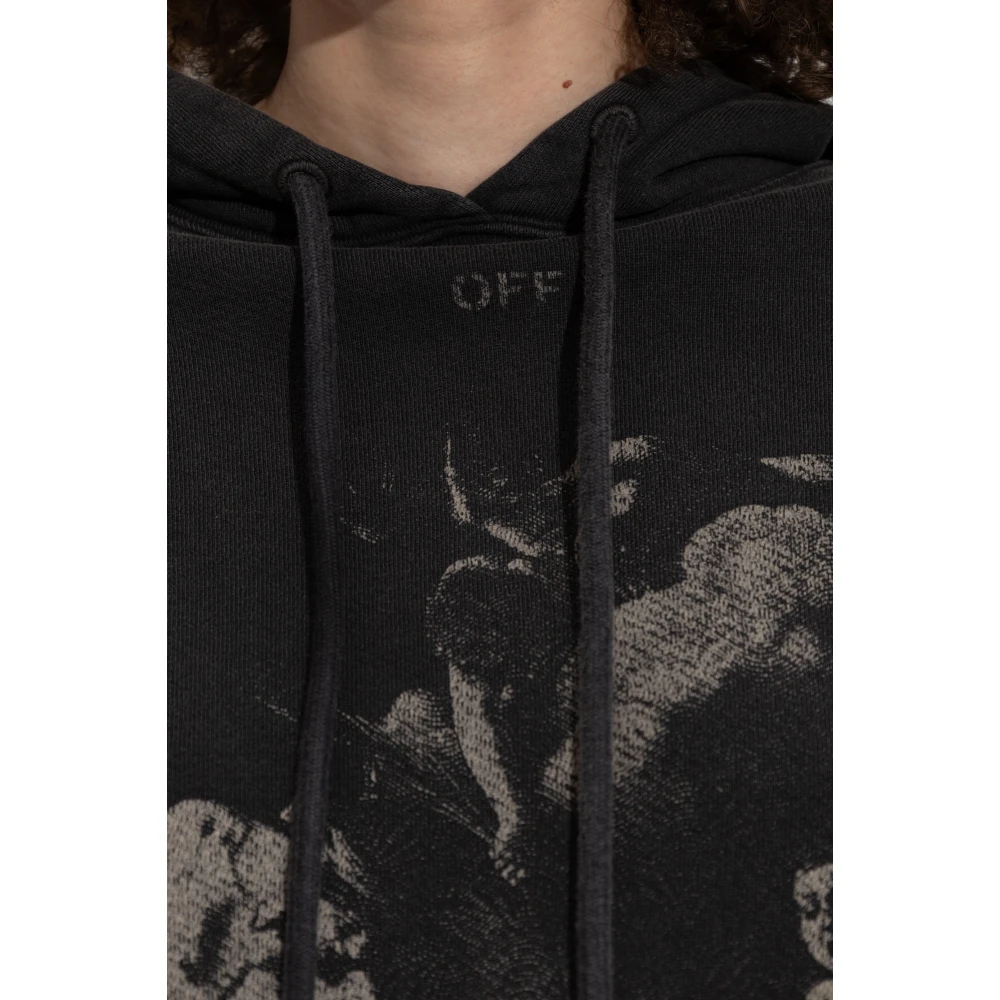 Off White Hoodie Gray Dames
