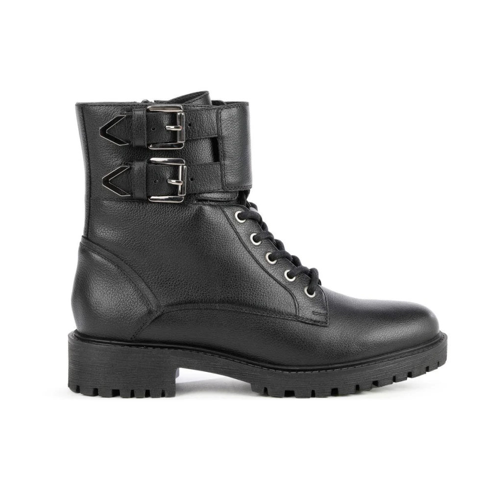 Geox Women's Black Lace-Up Ankle Boots