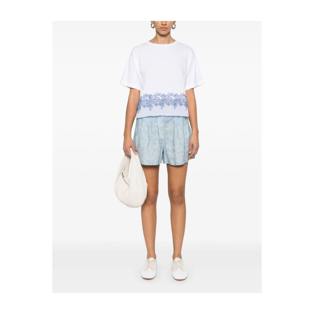 Ermanno Scervino Doorschijnende Panel Crew Neck T-shirt White Dames