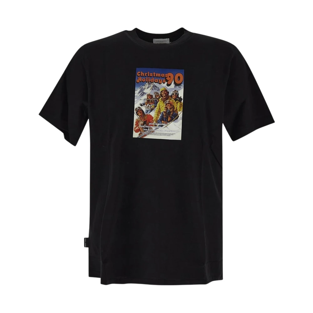 Family First Katoenen T-shirt voor familievakanties Black Heren