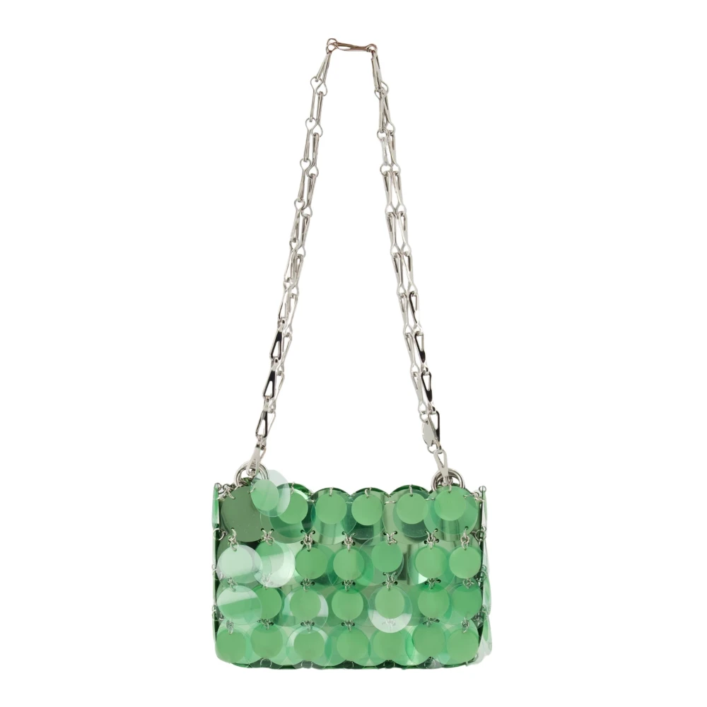 Paco Rabanne Sparkle Disc Väska Grön Silver Elegant Green, Dam