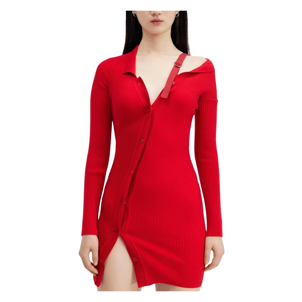 Red Asymmetric Strap Cardigan Dress - Jacquemus - Modalova