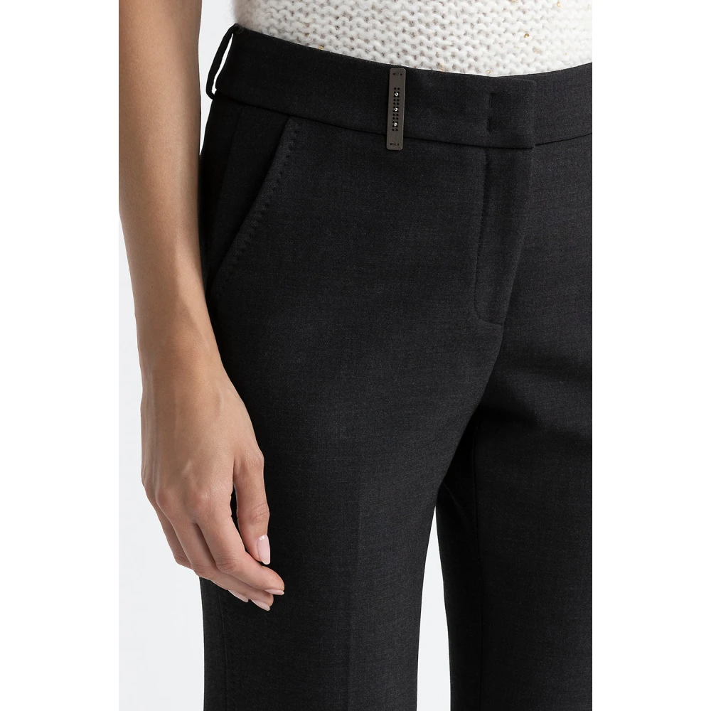 PESERICO Cigaretbroek van tweeweg stretchstof Black Dames