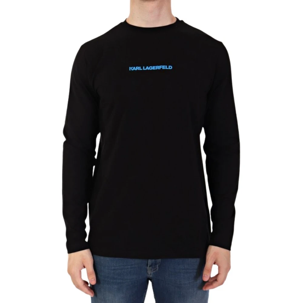 Karl Lagerfeld Mannelijk Zwart T-Shirt Met Lange Mouwen