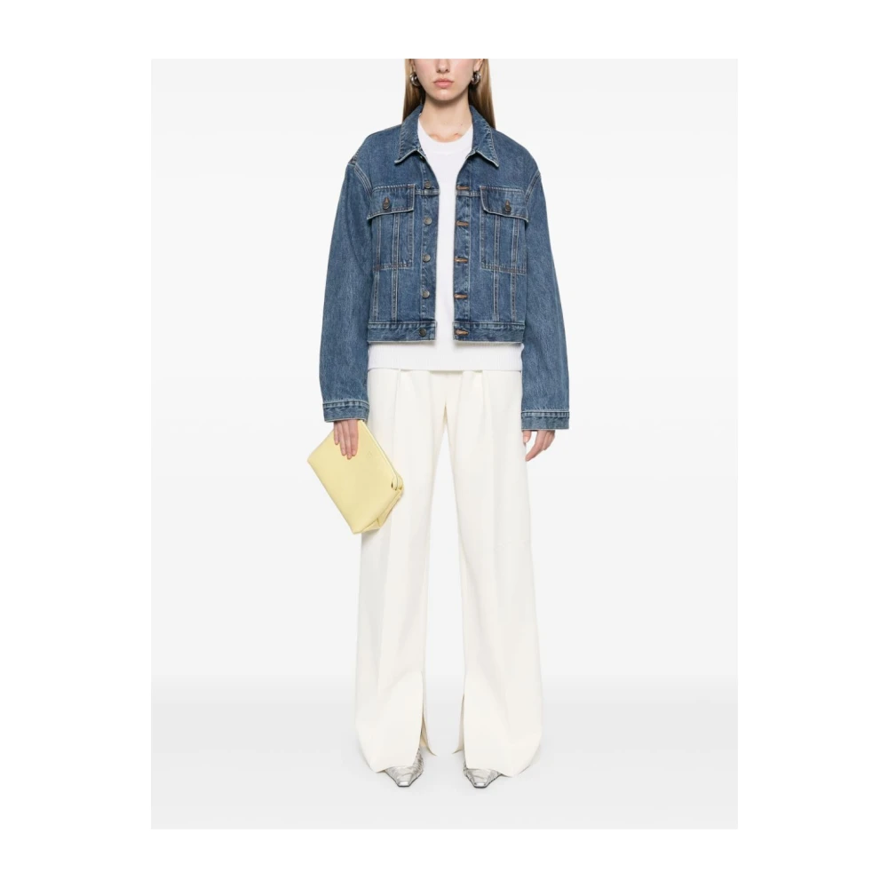 Khaite Blauwe Denim Jas met Knoopsluiting Blue Dames