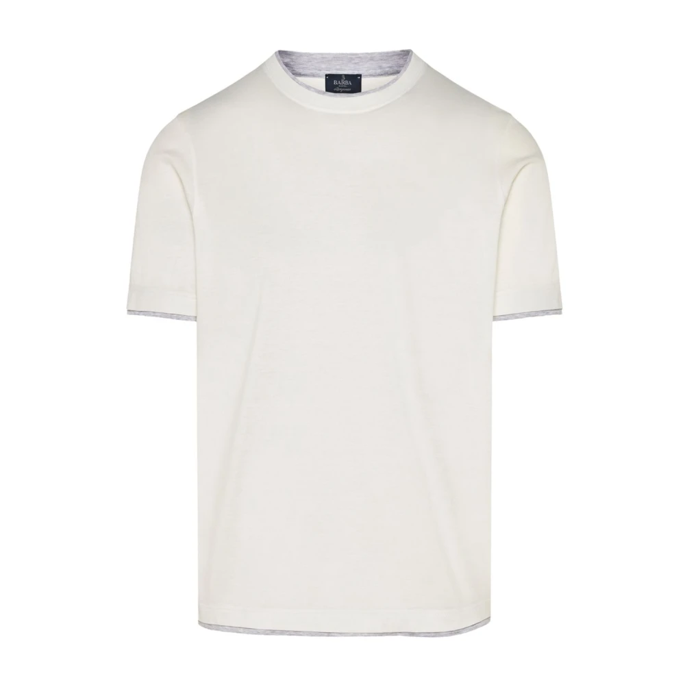 Barba Witte Stijlvolle Lichtgewicht T-shirt White Heren