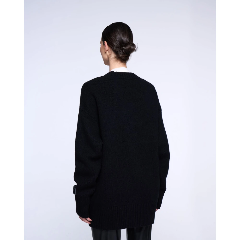 Silvian Heach Oversized Cardigan in Gebreid Black Dames