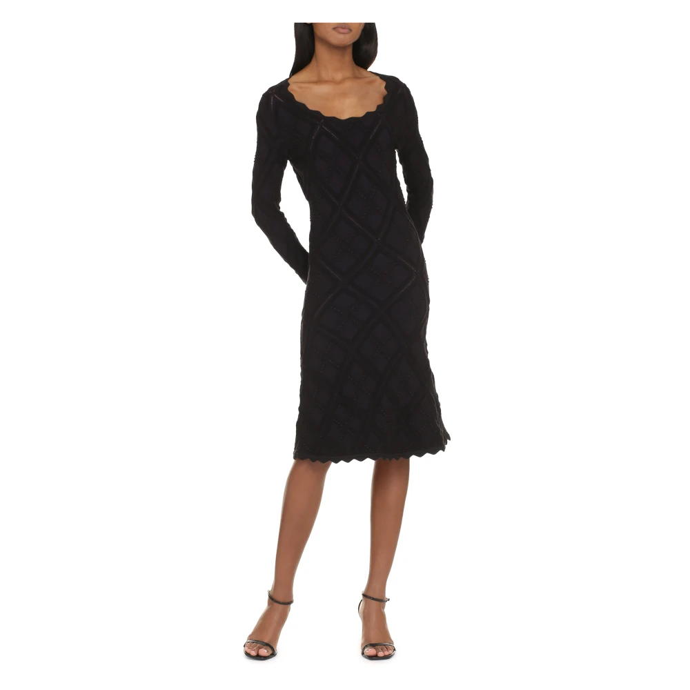 Burberry Jurk met geschulpte details en uitlopende zoom Black Dames