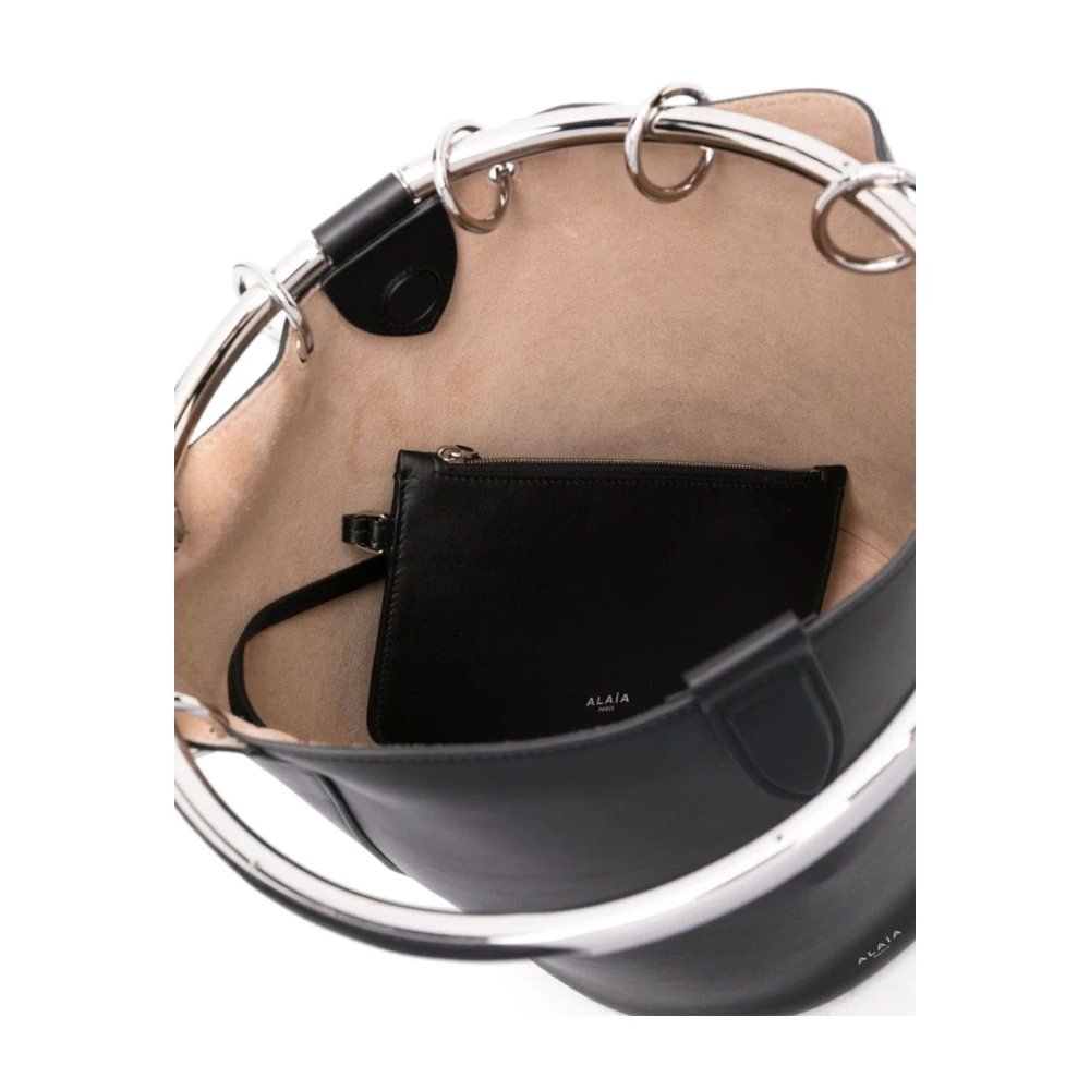 Alaïa Zwarte Gladde Korrel Emmer Tas Black Dames