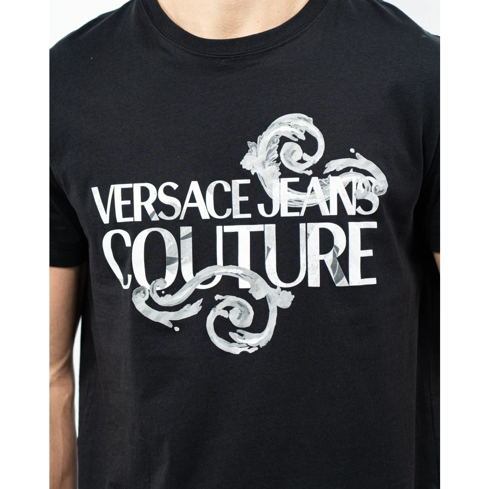 Versace Jeans Couture Grafisch Bedrukt T-Shirt Black Heren