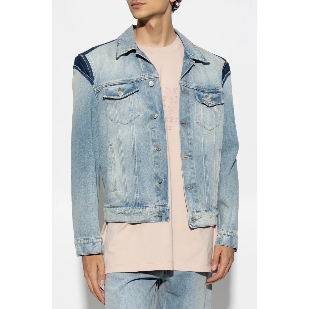 MM6 Maison Margiela Denim Jack met Vintage Effect Blue Heren