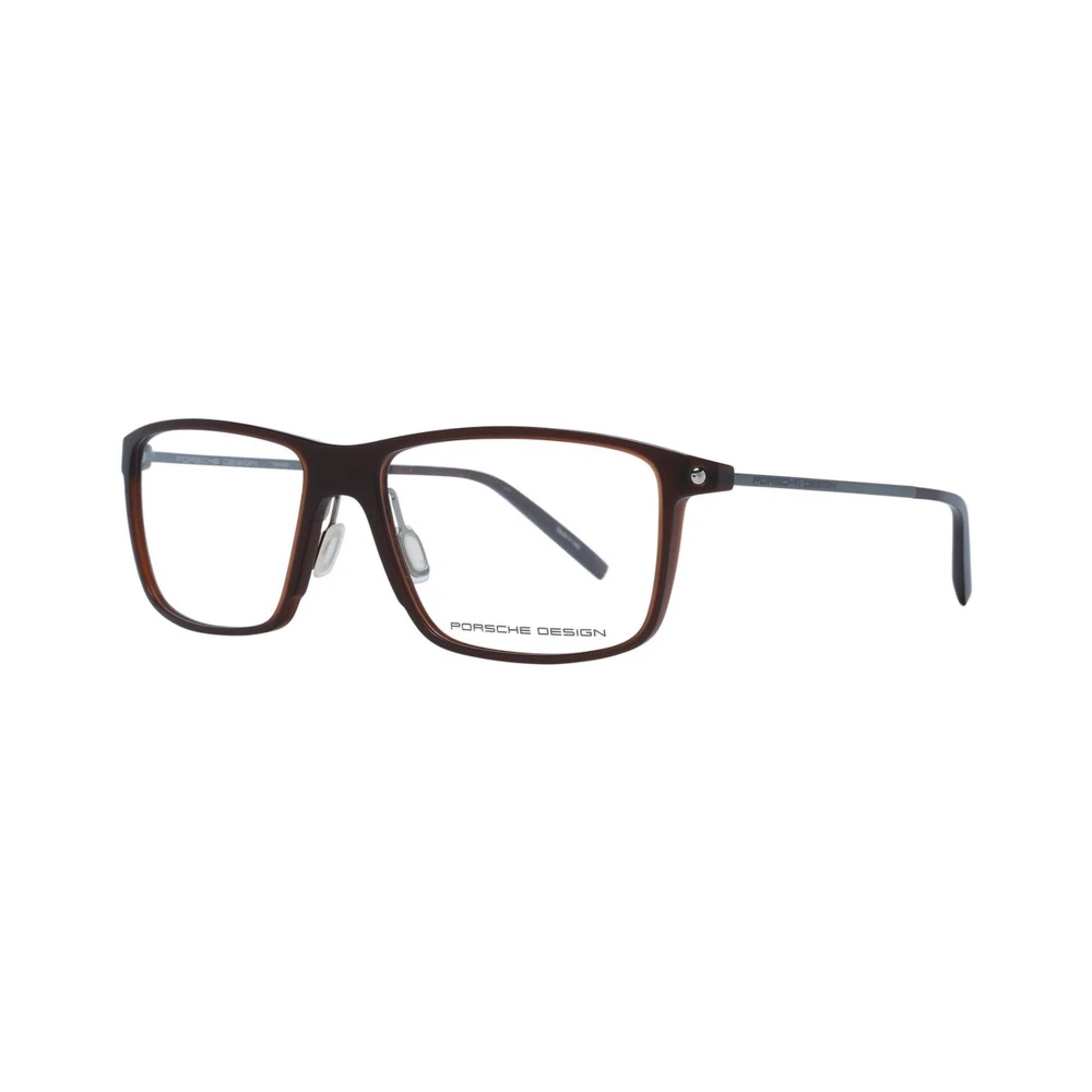 Porsche Design Bruine Trapezium Optische Frames met Hoes Brown Heren