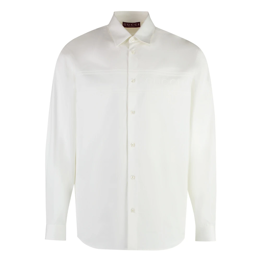 Gucci White Formal Shirts, Male, S, Cotton Shirt