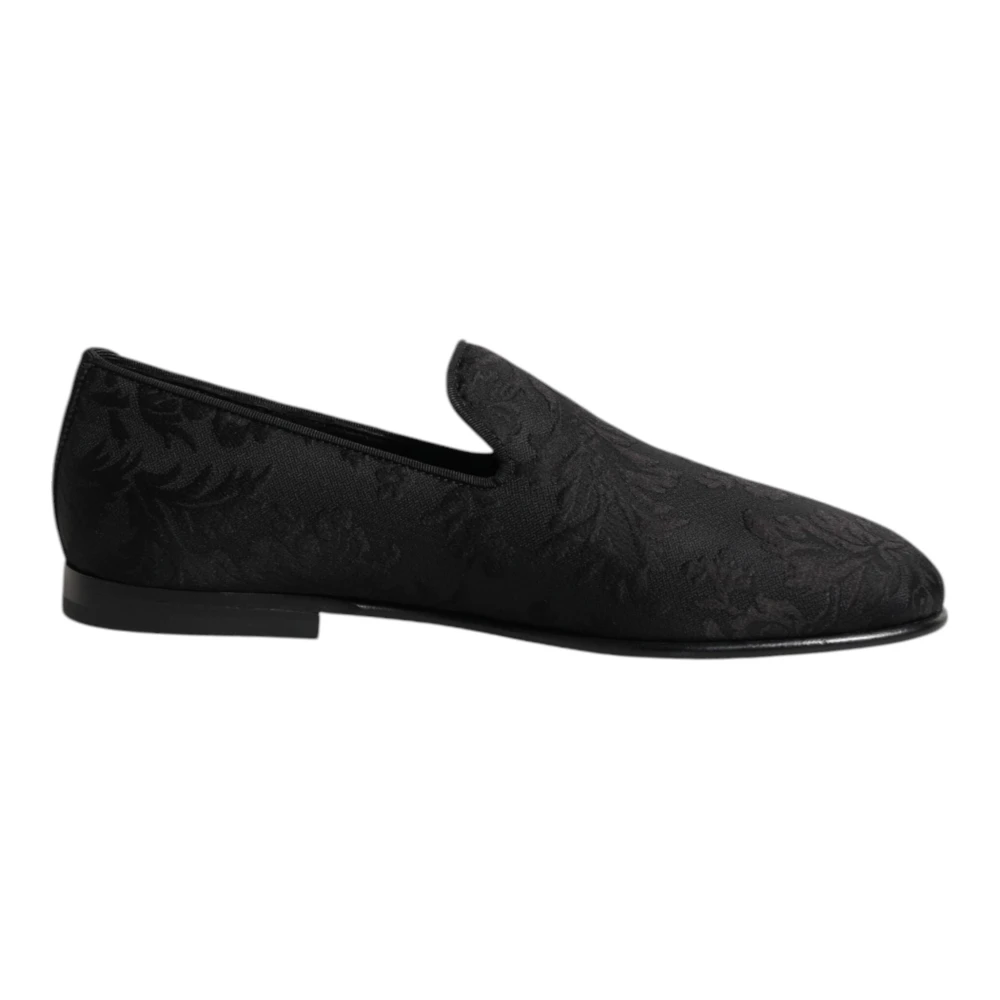 Dolce & Gabbana Men's Black Floral Brocade Loafers Dress Shoes - Loafers - 5 Uk - Shoes