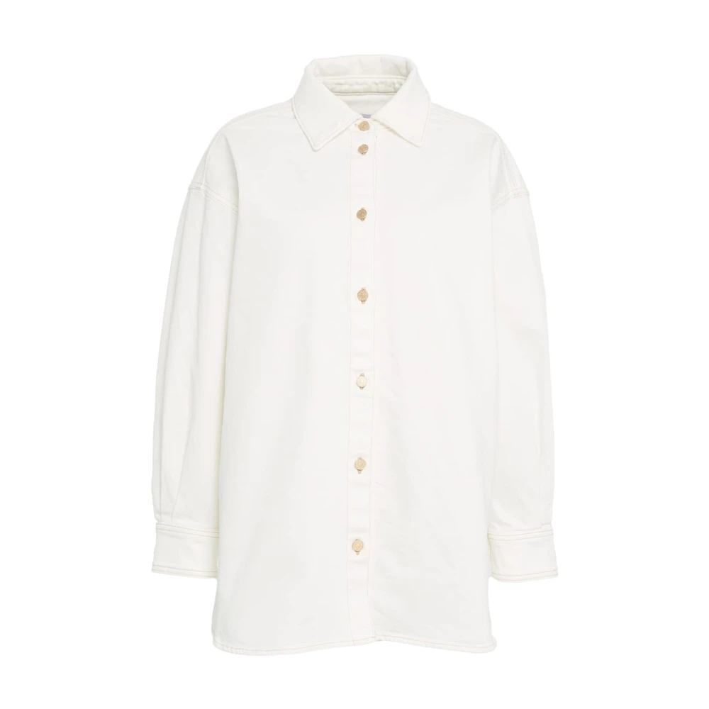 7 For All Mankind Chique Witte Jas 'Nina' Overshirt White Dames