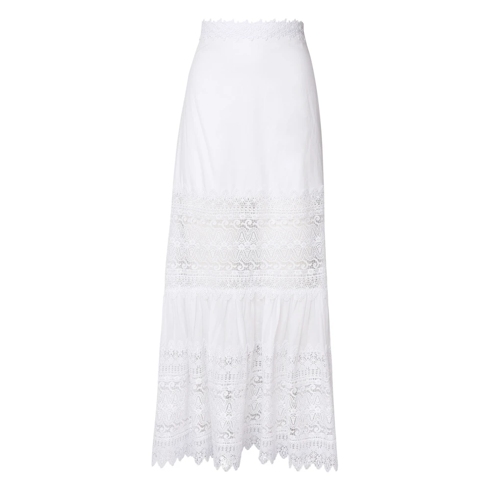 Charo Ruiz Ibiza Witte Rok met Strakke Taille White Dames