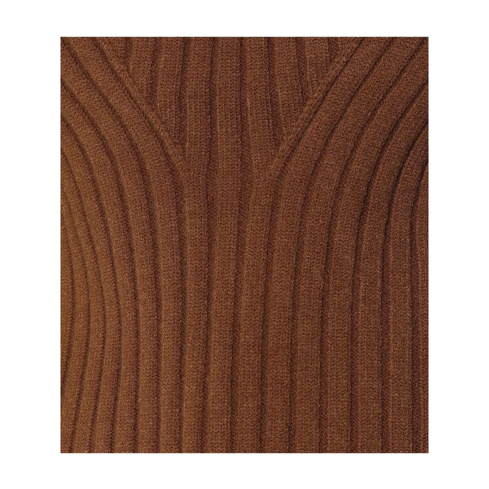 LOW Classic Geribbelde Cutout Back Gebreide Top Brown Dames