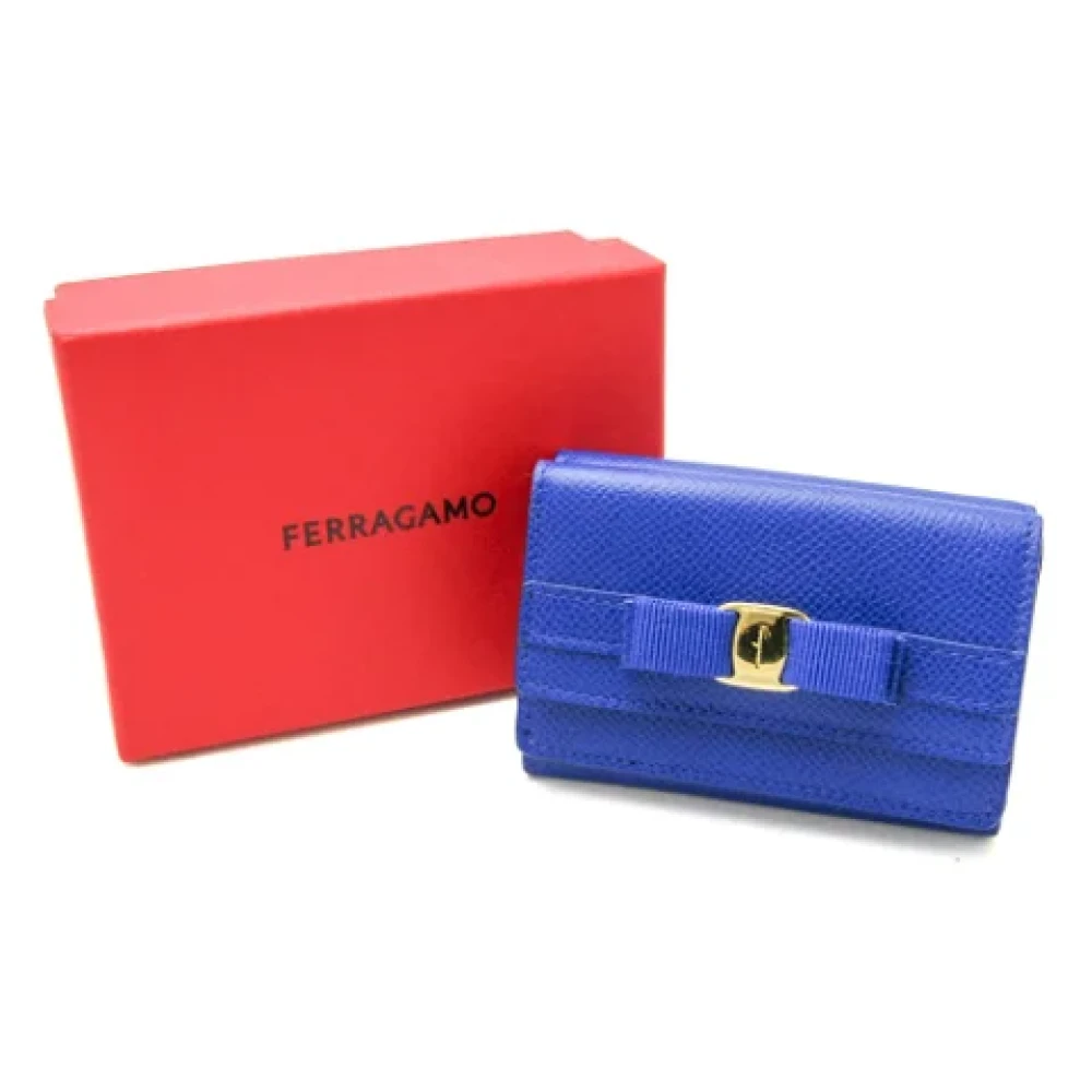Salvatore Ferragamo Pre-owned Leather wallets Blue Dames