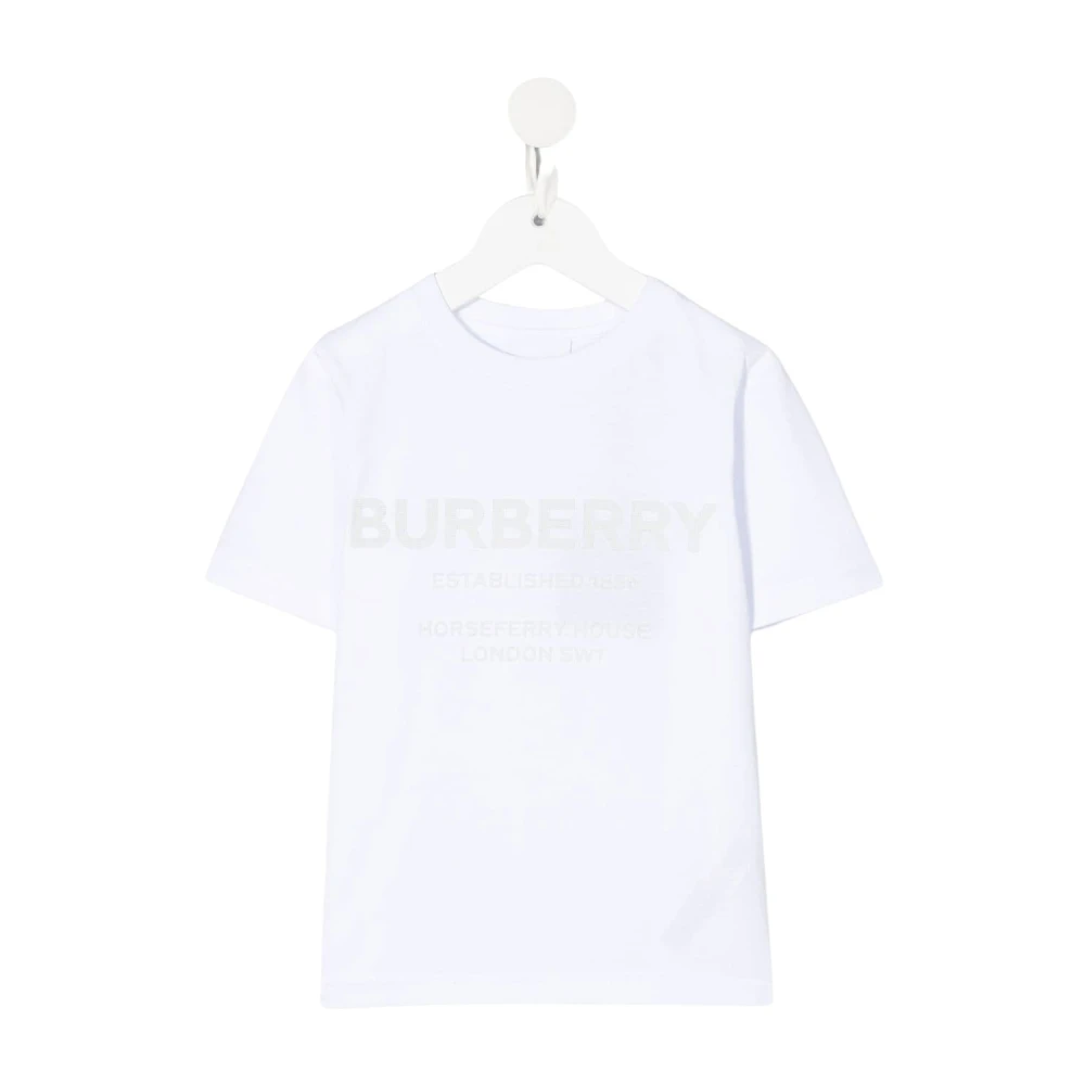 Burberry Vit Bomull Logo Print T-Shirt White, Flicka