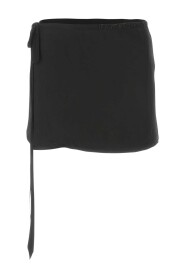 Czarna satynowa mini spódnica