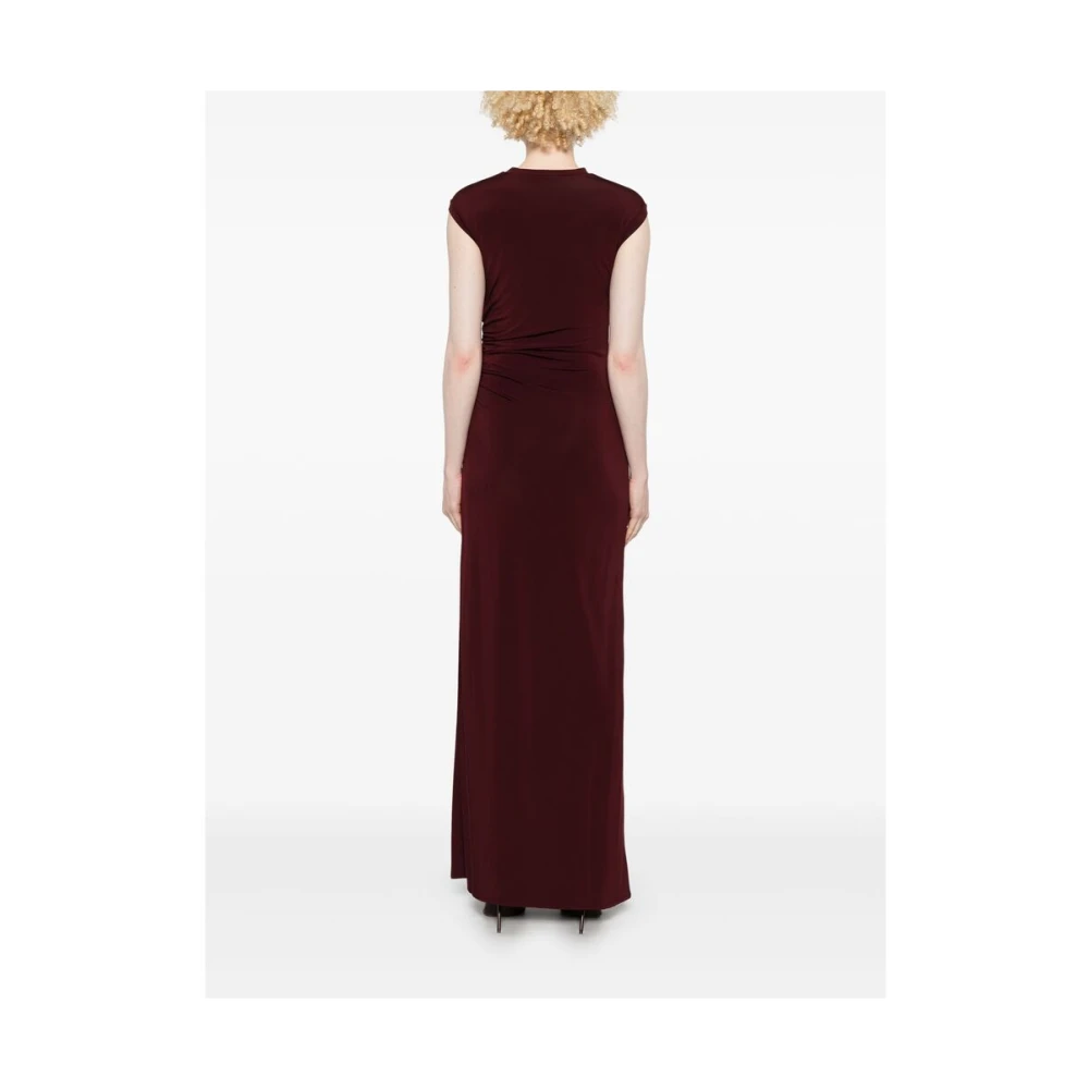 Stella Mccartney Bordeaux Ruched Crew Neck Jurk Red Dames