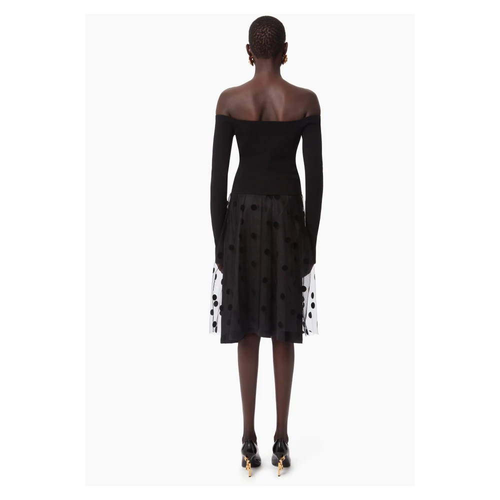 Nina Ricci Polkadots tule rok met plooien Black Dames