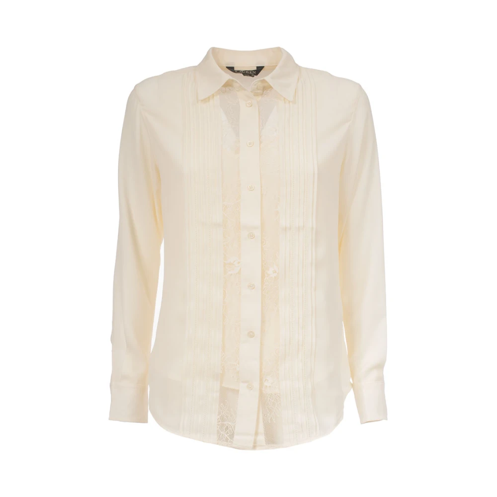 Ralph Lauren Polyester Blouse met Geborduurd Detail White Dames