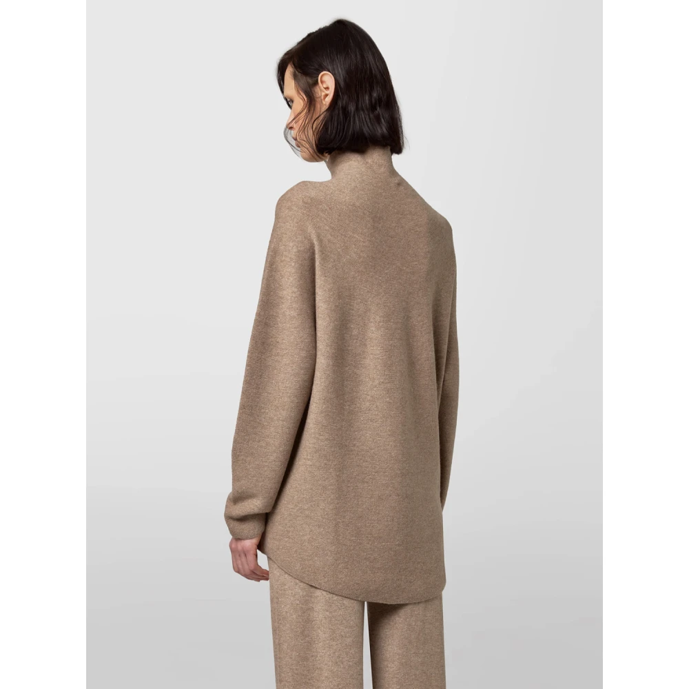 Alpha Studio Turtleneck Gebreide Trui Brown Dames